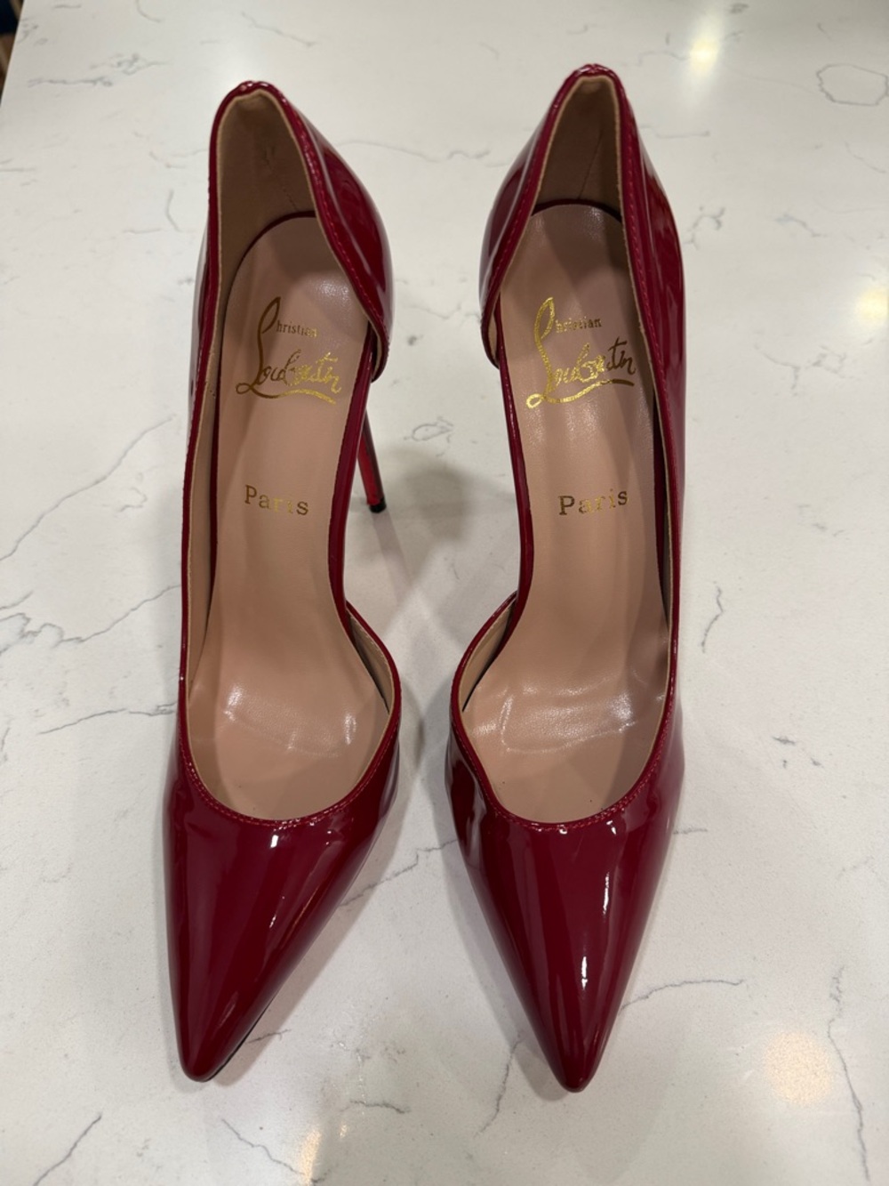 Christian Louboutin Red Patent Pointed-Toe Stiletto Pumps
